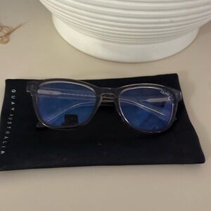 Quay Australia Transparent Blue Glasses- Used but in GREAT. Like NEW condition